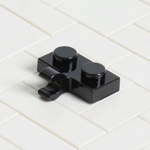 Smartable Plate Special 1x2 with Clip Horizontal Building Blocks MOC Parts Toys For Kids Compatible 11476 100pcs/lot