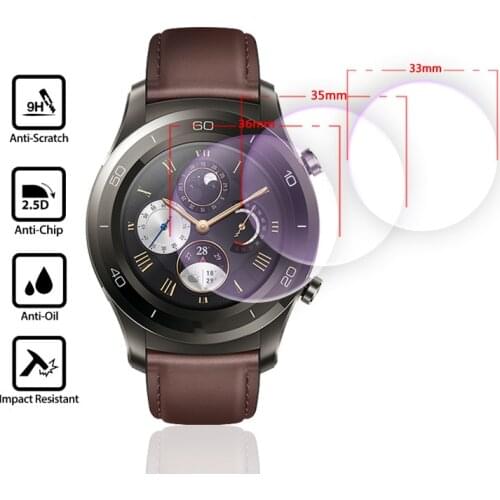 2pcs Universal Tempered Glass For Round Watch Protective Film For Smart Watch Screen Protector Diameter 31mm 32mm 33mm 34-42mm