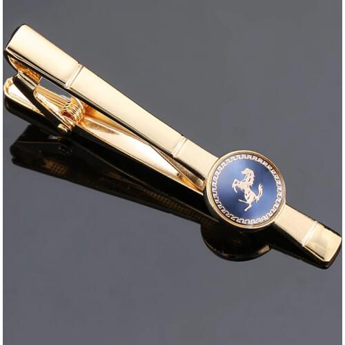 High-end brand tie clip mens suit shirt tie pin accessories gold horse tie clips classic design style