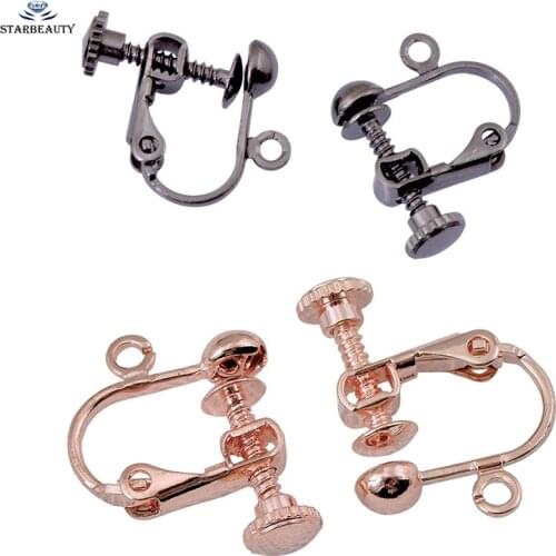 1Pair Copper Fake Ear Piercing Black Silver Color Color Adjustable Spiral Ear Clip Cuff Women Men Fake Piercing Rings Jewelry