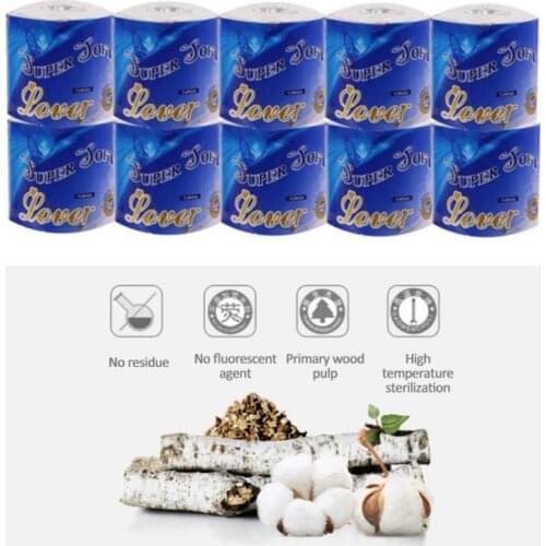 10 Rolls Mixed Wood Pulp Household Toilet Paper 3-Layers Soft Comfortable Napkin roll paper Living Room Bedroom Sanitary Tissue