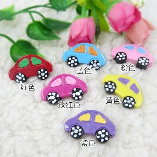 10pcs/lot colorful car 30*18*5mm flat back resin kawaii cabochons crafts DIY home decoration Hair Bow Center Making