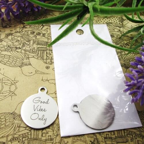 10pcs--"Good Vibes Only"stainless steel charms more style for choosing DIY Charms pendants for necklace