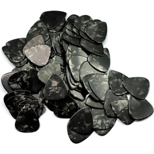 100pcs/lot 0.71mm 0.96mm Black Pearl Celluloid Guitar Picks Plectrums for Acoustic Electric Guitar Bass