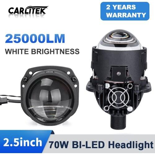 2.5'' Bi-LED Lens Angel Eyes Headlight Lenses H4 H7 H1 9006 Projector LED For Auto Car Lights Accessories Retrofit 25000LM KQ