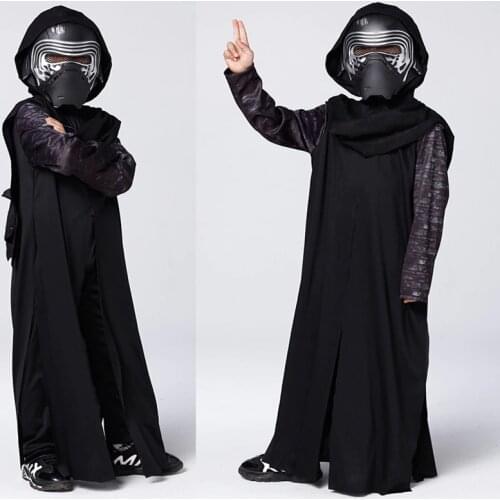 2021 New Arrival Boys Deluxe Star Star The Force Awakens Kylo Ren Classic Cosplay Clothing Children Kids Halloween Movie Costume