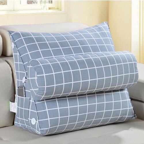 36Triangle Sofa Cushion Pillow Bed Lumbar Pad Fashion Household Decoration Grey Plaid Floral Print Style For Living Room