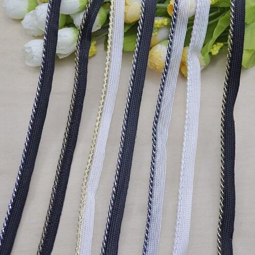 5Meters Black Braided Ribbon Gold Silver Rope Curved Lace Trim Pillow Cushion/Piping Lip Cord Trim Sewing Clothing Accessories