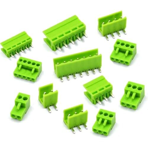 5set/sets HT3.96mm connector 2P 3P 4P 5P 6P 7P 8P straight foot / curved pin connector plug + terminal block