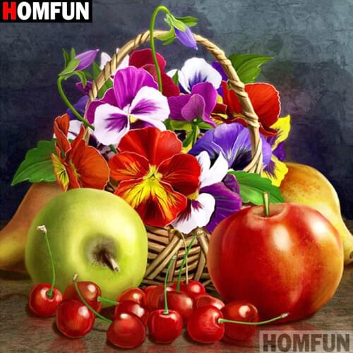 HOMFUN Full Square/Round Drill 5D DIY Diamond Painting "Flower fruit" 3D Embroidery Cross Stitch 5D Decor Gift A14823