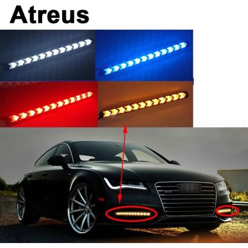 Atreus 2X Car with Yellow Steering Fog Day Turn Signals LED For VW polo passat b5 b6 Mazda 3 6 cx-5 Toyota corolla Ford focus 2