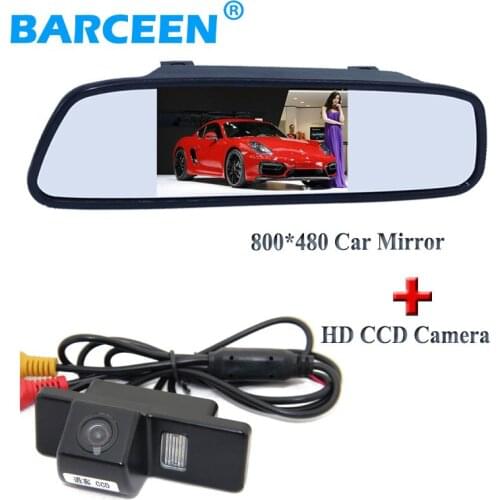 Bring parking line car rearview camera +4.3" car mirror for NISSAN QASHQAI X-TRAIL for Citroen C4/C5 for Peugeot 307 Hatchback