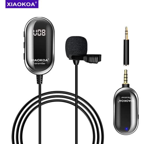 Wireless Lavalier Microphone System Wireless Lapel Mic Micro Rechargeable Wireless Transmitter Receiver for iPhone iPad Smartpho