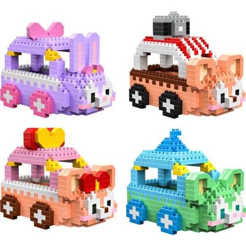 Kids DIY Small Particles Assemble Toy Building Blocks Cartoon Animal Car Boy Girl Creative Gift Toy Toys For Children