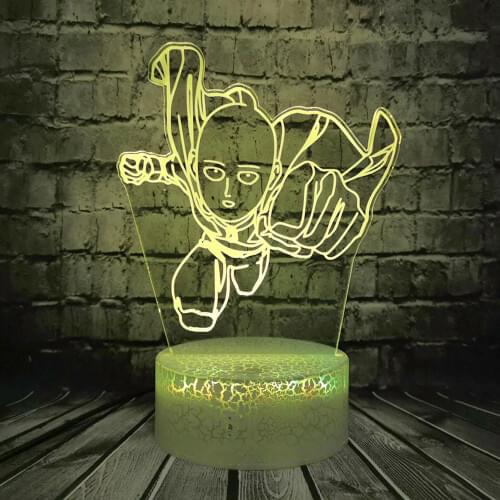 One Punch Man Saitama Figure 3D Led Night Light for Home Decoration Table Lamp Manga Mood Sleep Light Holiday Birthday toy