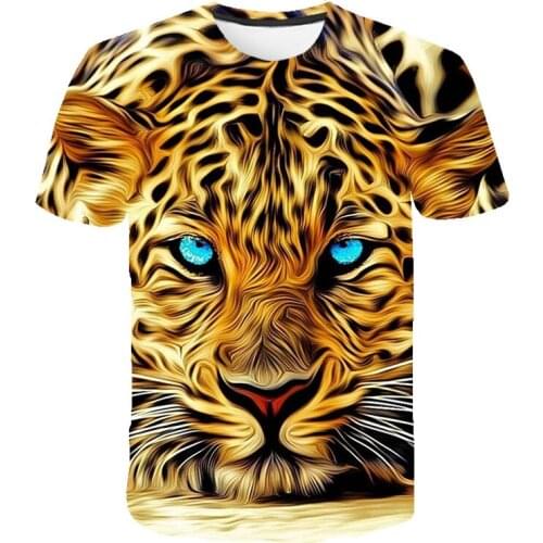 2021 3d print t-shirt for men and women harajuku style funny and animal romance t-shirt leopard/lion/tiger cat series