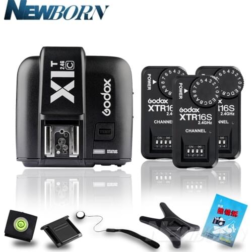 Godox X1T-C TTL 2.4G Wireless Trigger for Canon +3x XTR-16S Flash Receiver for godox V850/V860C/V850II/V860IIC/V860N/V860II-F