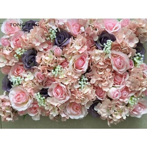10pcs/lot Artificial silk hydrangea rose 3D flower wall wedding backdrop decoration flower stage decoration Mixcolor TONGFENG