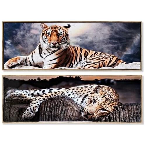 Painting Dekodonia animals Multicolour (2 pcs) (120 x 2 x 40 cm)