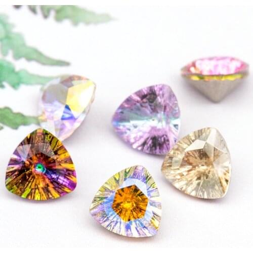 Crystal AB Glass Strass Stones 7mm Clear Colors Glue On Rhinestones DIY Dress Wedding Decoration Rhinestones Fancy Stones