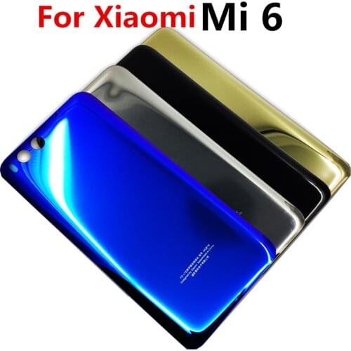For Xiaomi Mi6 Battery Cover Back Housing Case For Xiaomi Mi 6 Rear Door Glass Panel For Xiaomi Mi6 Battery Cover Replacement