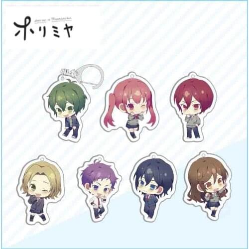 Cute Japan Anime Horimiya Acrylic Keychain Miyamura Izumi Hori Kyouko Isikawa Q Version Key Chain Bag Charm Fans Collection Gift