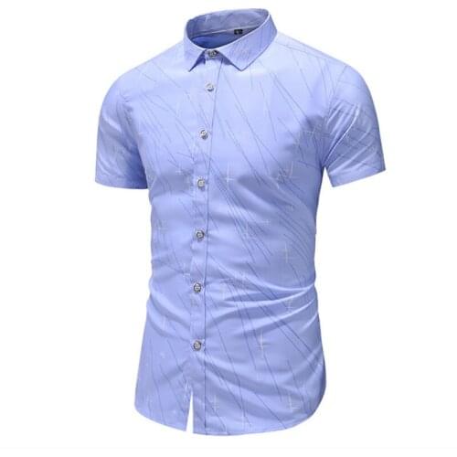 2019 New Men Shirt Cotton Irregular Stripe Slim Fit Business Male Turn-down Collar Regular Sleeve Thin Section Plus Size M-7XL