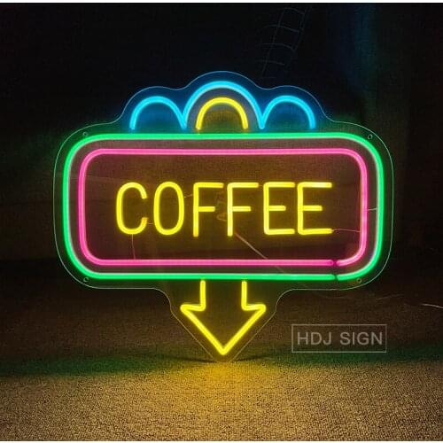 Custom coffee neon sign lights in our game led transparent acrylic compound letter lighting wedding decoration