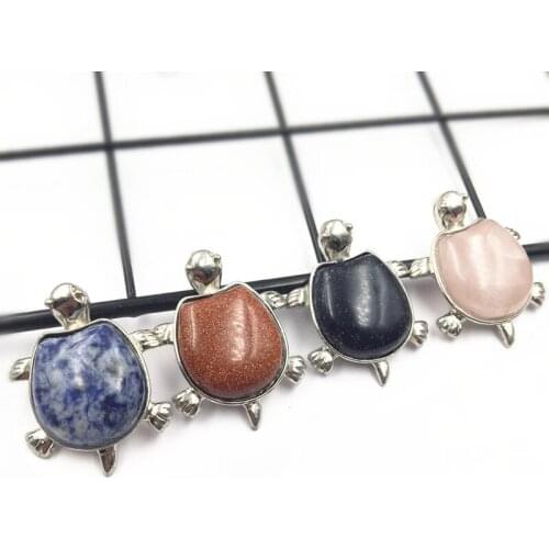Charms Tortoise Shape Pendant Natural Dalmation Sandstone Opal Stone Pendants DIY Necklace Bracelet Jewelry Making Finding A206
