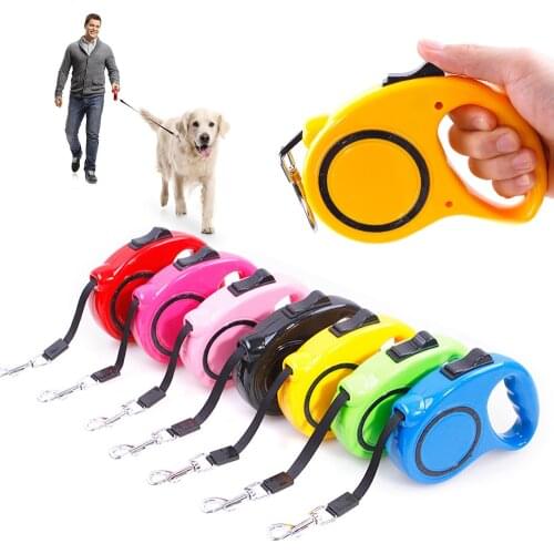 3/5M Dog Cat Leash Automatic Retractable Nylon Pet Traction Rope Extending Belt Puppy Leash Walking Running Pet Lead Accessories