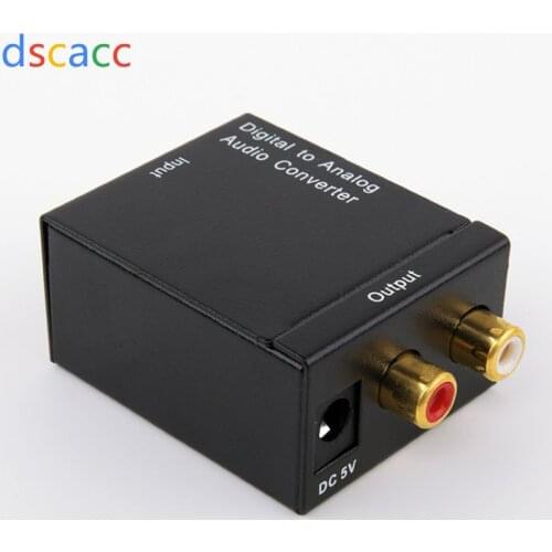 Digital to Analog Audio Converter Digital Adapter Optic Coaxial RCA Toslink Signal to Analog Audio Converter RCA 50set/lot