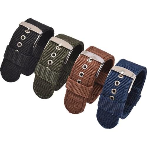 16mm 18mm 20mm 22mm 24mm Waterproof Watch Band Soft and Comfortable Nylon Strap Universal Replacement Canvas Watchband