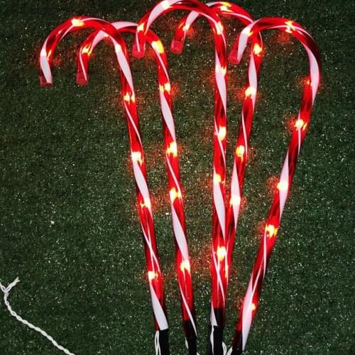 Christmas Candy Cane Pathway Lights New Year Holiday Lights Outdoor Garden Christmas Decoration Xmas Candy Cane Light Gift