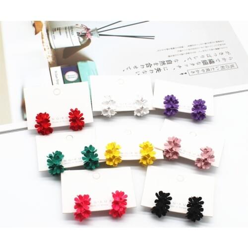 Korean New Design Fashion Jewelry Cute Metallic Painted small hoop Earrings Beach Resort Party Summer Style Earring for women