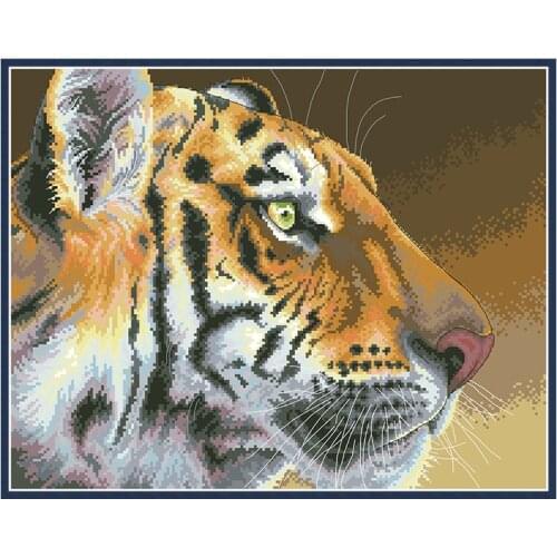 Tiger Cross Stitch Kits Printed Fabric 11CT 14CT Animal Embroidery Needlework Sets Diy Handmade Crafts Home Decoration Paintings