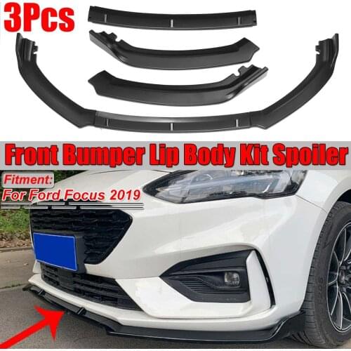 Carbon Fiber Look/Black Car Front Bumper Splitter Lip Body Kit Spoiler Diffuser Lip Protector Cover Trim For Ford For Focus 2019