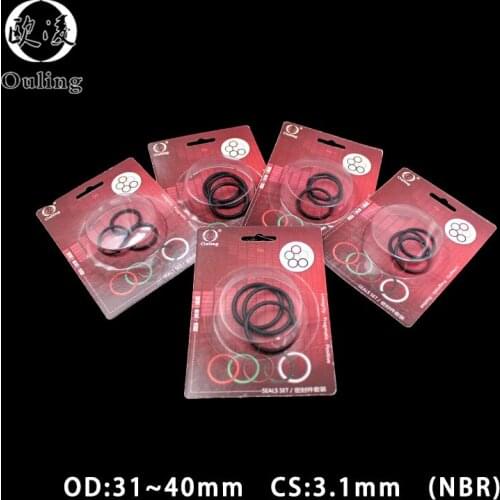 NBR sealing O-ring Boxed nitrile rubber thickness CS 3.1mm OD 31/32/33/34/35/36/37/38/39/40mm waterproof oil-resistant