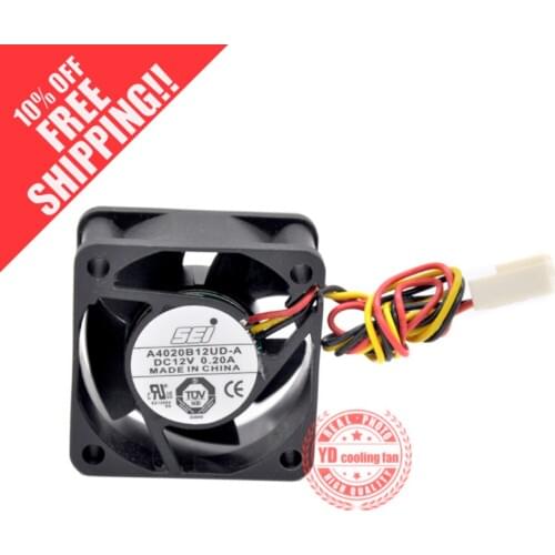 SEI A4020B12UD-A 4020 12V 0.20A 3lines cooling fan