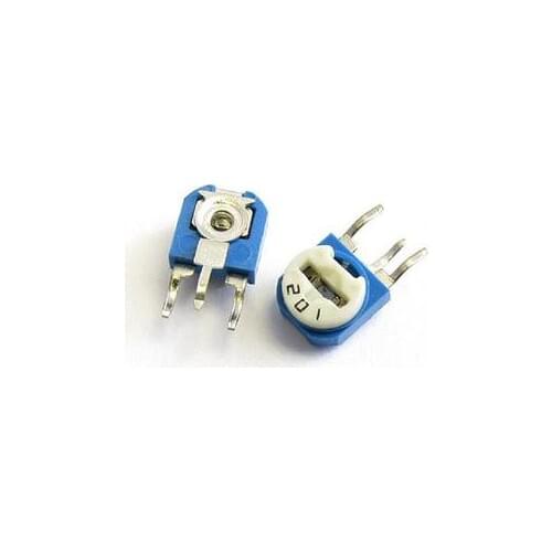 Vertical Small blue white 065 adjustable resistor type trimmer 100R 200R 500R 1K 2K 5K 10K 20K 50K 100K 200K 500K 1M--100P