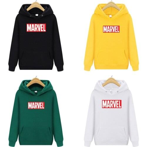 Disney Marvel Spring and Autumn Adult Plus Velvet Sweater Anime Avengers Hoodie Men and Women Tops Sportswear Hip-hop Clothes