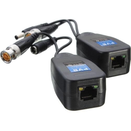 CCTV Coax BNC Video Power Balun Transceiver to CAT5e 6 RJ45 Connector 5 Pair