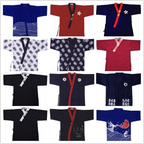Japan Restaurant Sushi Bars, Noodle Shop Bar Japanese Restaurant Half Sleeve Waiter Clothes Uniform Sushi Chef Jacket