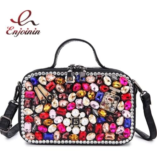 Diamond Badge Bow Crocodile Box Style Purses and Handbags Women Shoulder Bag Crossbody Bag Party Clutch Bag Black Designer Bag