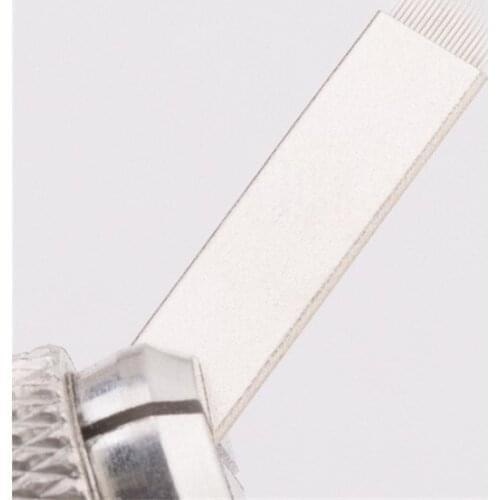 0.18 mm 50PCS U 18 Pin Permanent Makeup Eyebrow Tattoo Blade Microblading Needles Blade For 3D Embroidery Manual Tatoo Pen