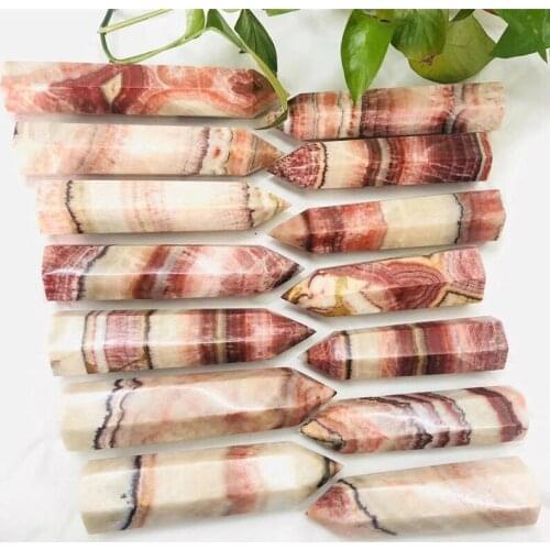 1pcsNatural Rhodochrosite Stone Crystal Obelisk Quartz Wand Pork stone Point Mineral Specimen reiki Healing