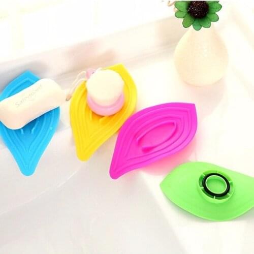 1pc Leave Shape Slip Drain Board Soap Box Multi-functional Soap Dish Kitchen Bathroom Sink Sponge Holder Case New Selling