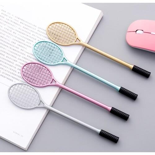 1pcs/sell) 0.5mm Badminton Racket Korean Ink Ballpint Gel Pens Refill for Writing Kawaii Stationery Escolar School Supplies