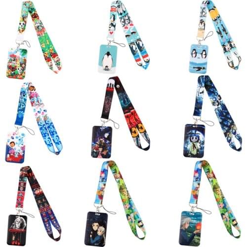 20pcs/lot BH1623 Blinghero Cartoon Penguin Dog Neck Strap Lanyard For Key ID Card Horror Movie Phone USB Badge ID Card Holder