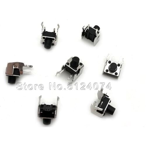 50pcs/lot 6×6×7mm Horizontal with bracket switch 6*6*7MM touch switch micro key switch horizontal button switch copper pin