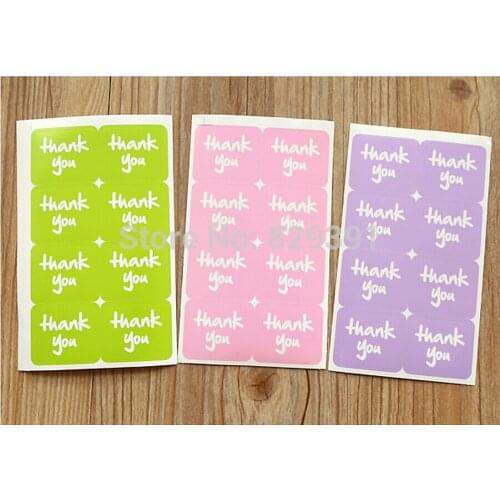 600 pcs/lot Lovely 3 style thank you letter packaging label Adhesive Sticker(d-7133)
